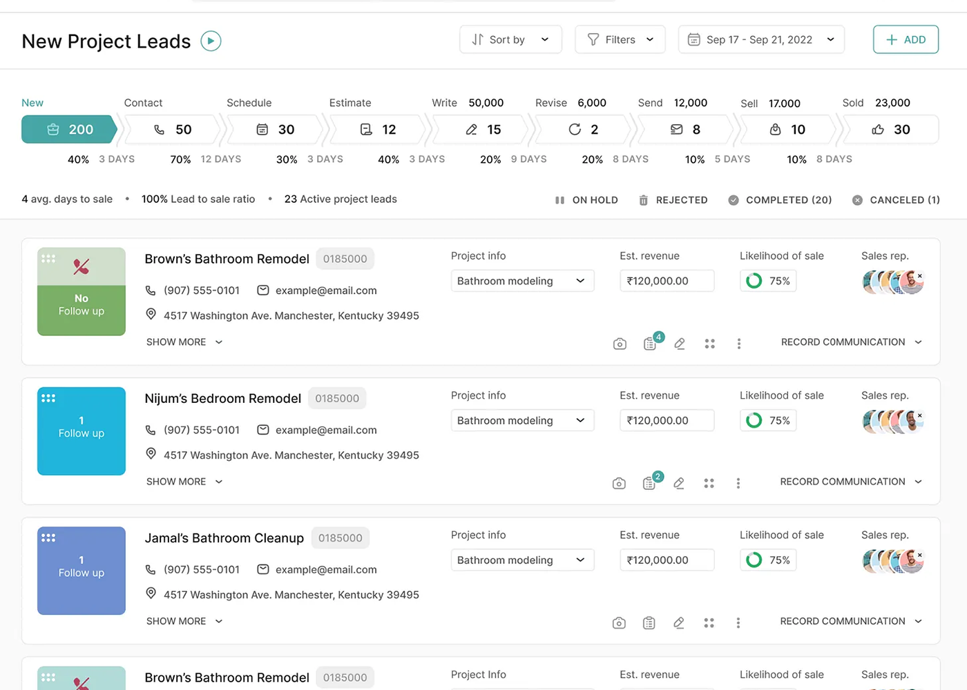Automated Follow-up Dashboard
